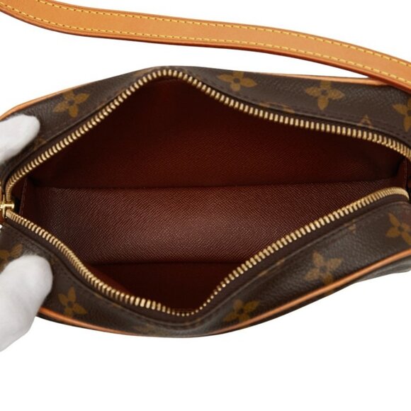 LOUIS VUITTON Brown Monogram Leather Pochette Shoulder Bag - Picture 9 of 12